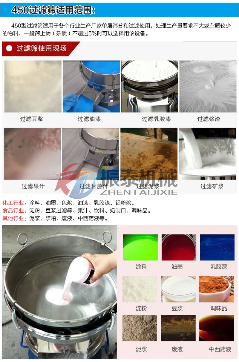 450過濾篩的應(yīng)用行業(yè)